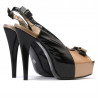 Sandali donna 1223 vernice nero+beige