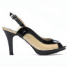 Sandali donna 1225 vernice nero+beige