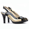 Sandali donna 1225 vernice nero+beige