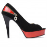 Sandali donna 1202 nero antilope+rosso