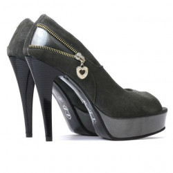 Sandali donna 1202 grigio antilope + vernice grigia