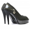 Sandali donna 1202 grigio antilope + vernice grigia