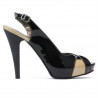 Sandali donna 1222 vernice nera+beige