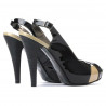 Sandali donna 1222 vernice nera+beige