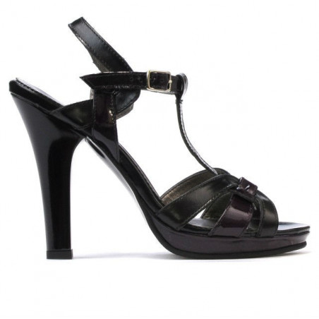 Sandali donna 1098 vernice nero+viola
