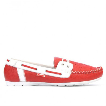Mocassini donna 620p rosso+bianco