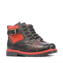 Stivaletti bambini piccoli 21c biz nero+rosso