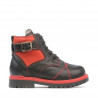 Stivaletti bambini piccoli 21c nero+rosso