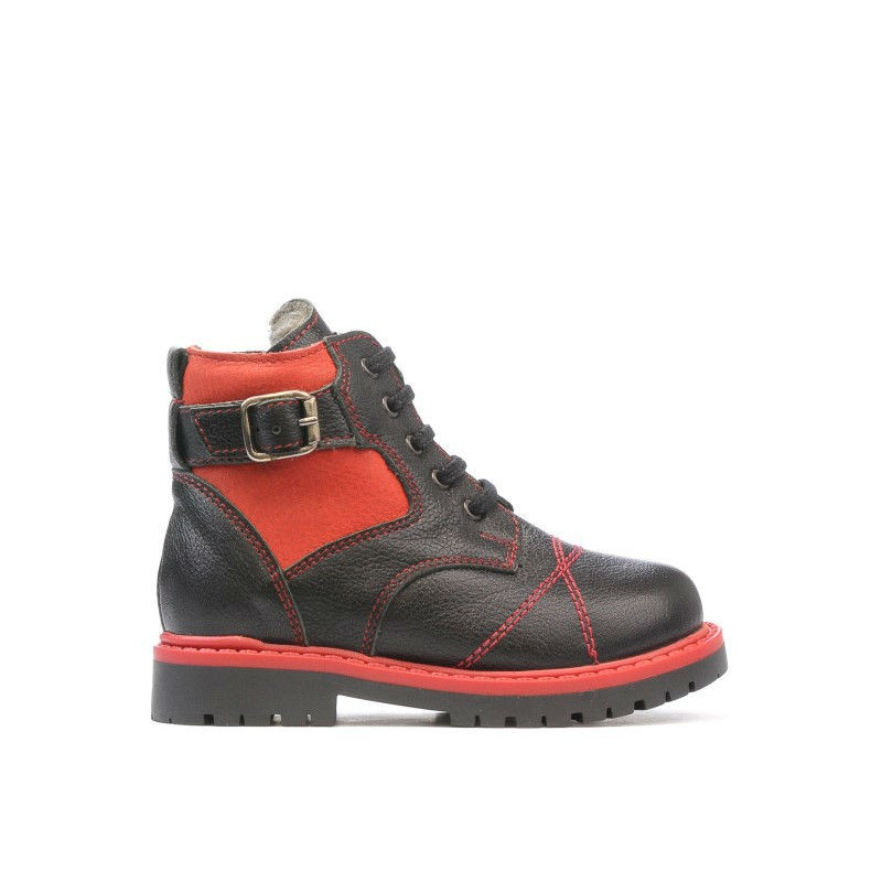 Stivaletti bambini piccoli 21c nero+rosso