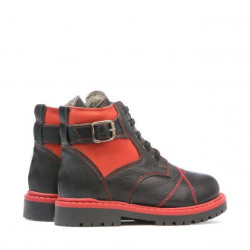 Stivaletti bambini piccoli 21c nero+rosso