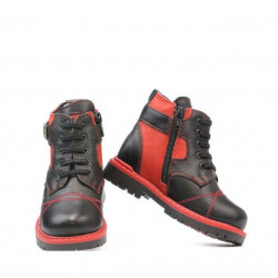 Stivaletti bambini piccoli 21c nero+rosso