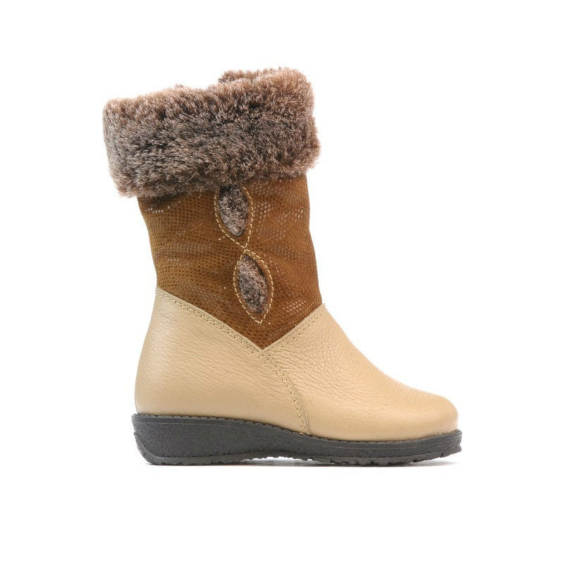 Stivaletti bambini piccoli 24c beige combinato