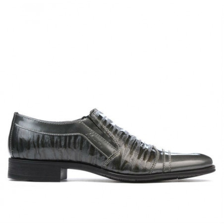 Scarpe eleganti adolescenti 389 vernice grigia combinata
