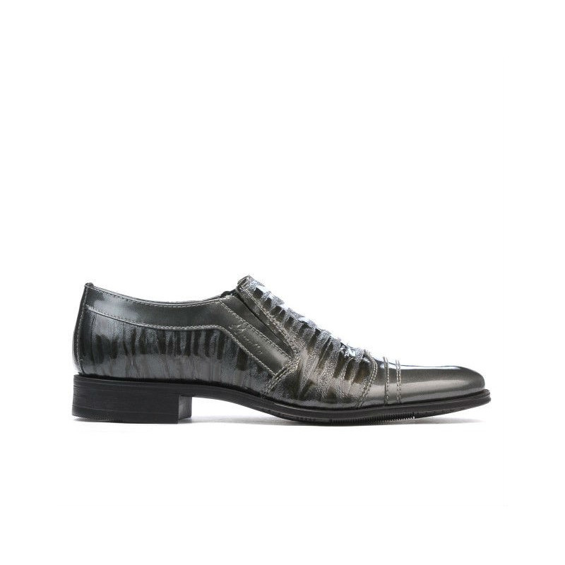 Scarpe eleganti adolescenti 389 vernice grigia combinata