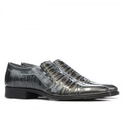 Scarpe eleganti adolescenti 389 vernice grigia combinata