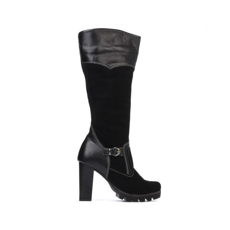 Stivali donna 1140 nero antilope combinato