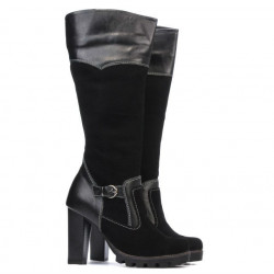 Stivali donna 1140 nero antilope combinato