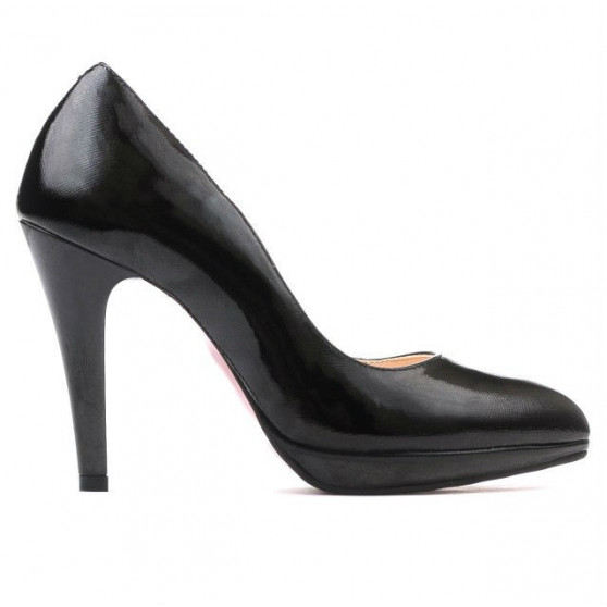 Scarpe eleganti donna 1233 vernice nera satinata