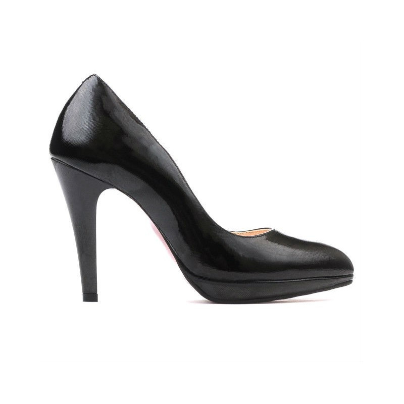 Scarpe eleganti donna 1233 vernice nera satinata
