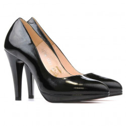 Scarpe eleganti donna 1233 vernice nera satinata