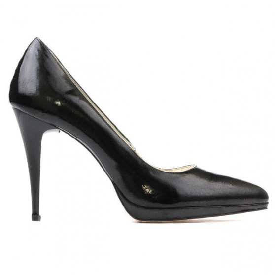 Scarpe eleganti donna 1244 vernice nera satinata