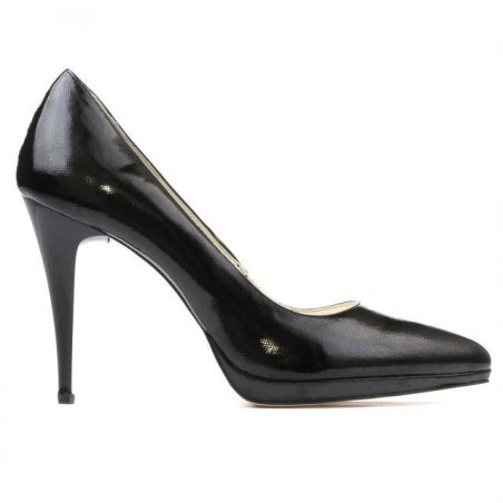 Scarpe eleganti donna 1244 vernice nera satinata