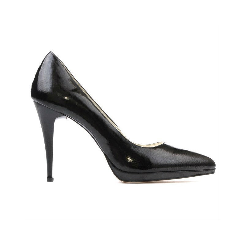Scarpe eleganti donna 1244 vernice nera satinata