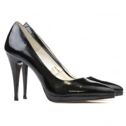 Scarpe eleganti donna 1244 vernice nera satinata