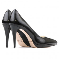 Scarpe eleganti donna 1244 vernice nera satinata