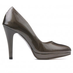 Scarpe eleganti donna 1233 vernice marrone perlato