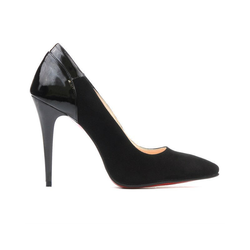 Scarpe eleganti donna 1230 nero antilope+lacca nera