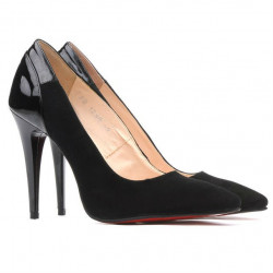 Scarpe eleganti donna 1230 nero antilope+lacca nera