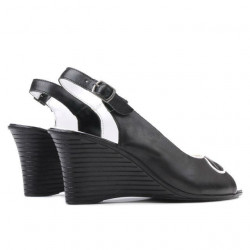 Sandali donna 596 nero+bianco