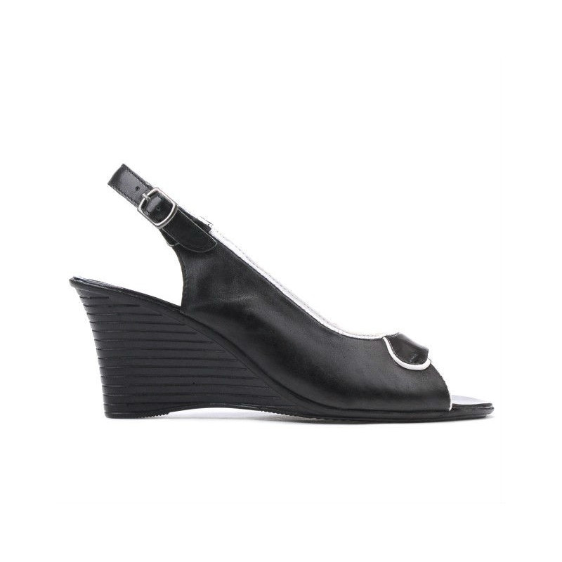 Sandali donna 596 nero+bianco