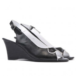 Sandali donna 596 nero+bianco