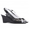 Sandali donna 596 nero+bianco