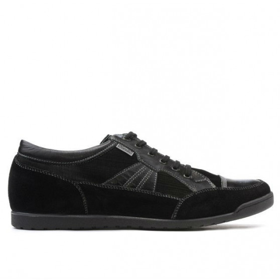 Scarpe sportive uomo 716 nero velluto+laccato nero