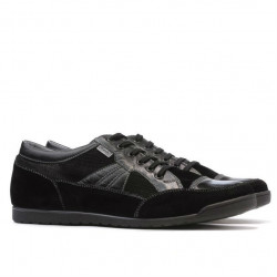 Scarpe sportive uomo 716 nero velluto+laccato nero