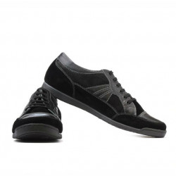 Scarpe sportive uomo 716 nero velluto+laccato nero