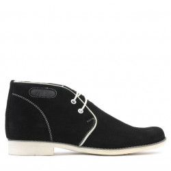 Stivaletti adolescenti 464 nero velluto+bianco