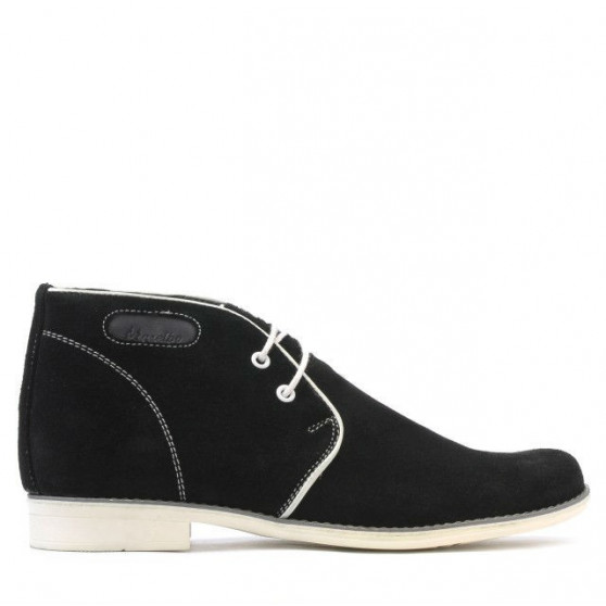 Stivaletti adolescenti 464 nero velluto+bianco
