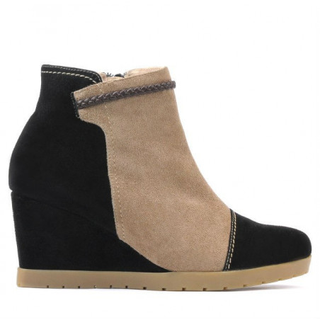 Stivaletti donna 1143 nero antilope+cappuccino
