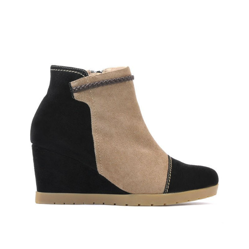 Stivaletti donna 1143 nero antilope+cappuccino