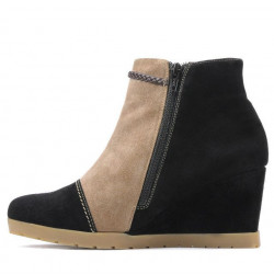 Stivaletti donna 1143 nero antilope+cappuccino