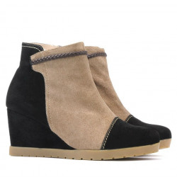 Stivaletti donna 1143 nero antilope+cappuccino