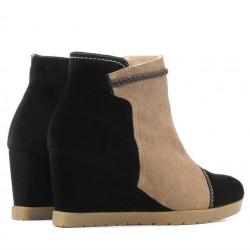 Stivaletti donna 1143 nero antilope+cappuccino