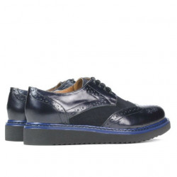 Scarpe casual donna 663-1 laccato indaco combinato