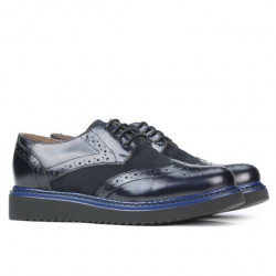 Scarpe casual donna 663-1 laccato indaco combinato