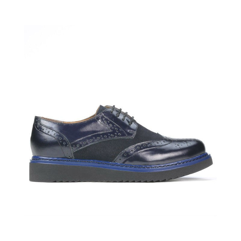 Scarpe casual donna 663-1 laccato indaco combinato