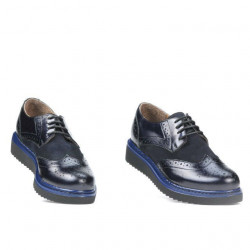 Scarpe casual donna 663-1 laccato indaco combinato